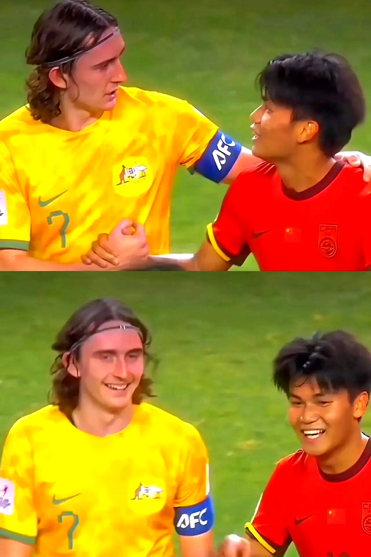 沙特阿拉伯队与澳大利亚队在友谊赛中交锋